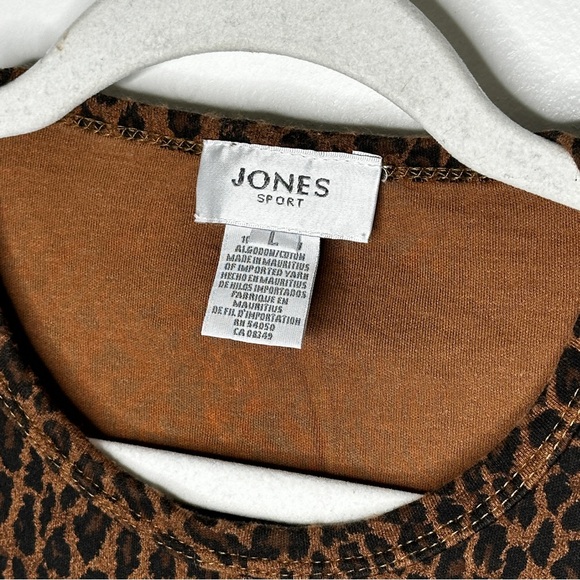 Jones Sport 90s Vintage Cheetah Print Stretch Long Sleeve top - Picture 4 of 5